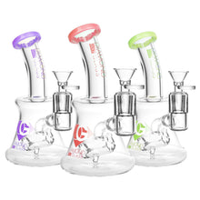 Diamond Glass Gold Hammer Perc Water Pipe -7"/14mm F/Clrs Vry