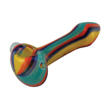 4" Multicolored Glass Pipe w/ Stripes