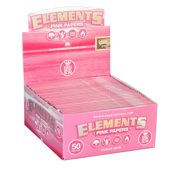 Elements Pink Rolling Papers - King Size Slim - 50PC DISP