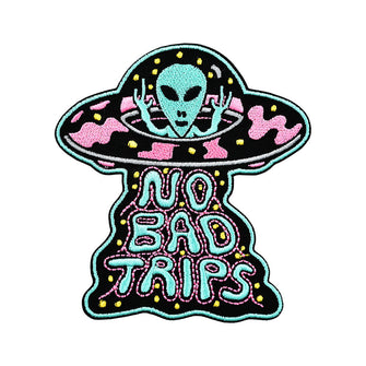 Killer Acid Embroidered Iron-On Patch - No Bad Trips / 3.5" x 4"