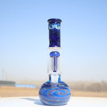 10.5" Blue Buddha Glass Water Pipe w/ Coil Perc