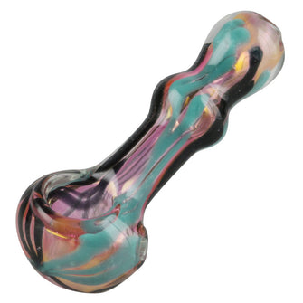 Gold Fumed Wigwag Hand Pipe - 4" / Colors Vary