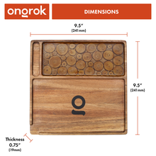 Ongrok Premium Natural Acacia Wood Tray | 9.5" x 9.5"