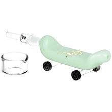 Pulsar Rolling Skateboard Dab Straw & Dish | Quartz Tip | 7.75"