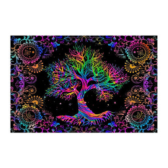 Special Tree Black Light Reactive Wall Tapestry - 81"x53"