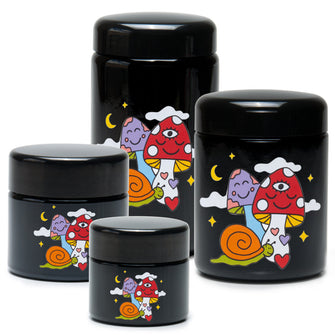 JR990 420 Science x Wokeface UV Screw Top Jar - Woke Cosmic Mushroom