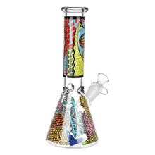 Abstract Art Beaker Water Pipe - 9.75"/14mm F/Designs Vary
