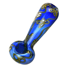 Trippy Floral Double Glass Spoon Pipe - 5"