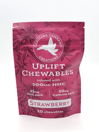 Uplift Chewables | HHC+Caffeine | Strawberry 20ct bag