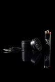 D&J Grinders Herb Grinder 4 Piece with Built-In Coil Lighter GrinderFor Herbs Stainless Steel - Black