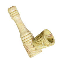 Decoratively Carved Stone Pipe w/ Removable Bowl - 3"/Varied