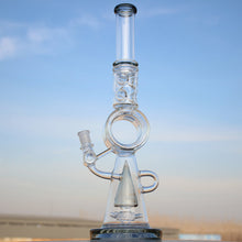 18.5" Recycler Style Donut Percolator Glass Water Pipe