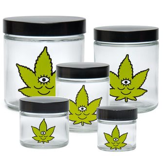 420 Science x Wokeface Clear Screw Top Jar - Toke Face - JR991