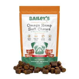 Bacon Flavored Omega Hemp CBD Soft Chews - Large Breed/Extra Strength