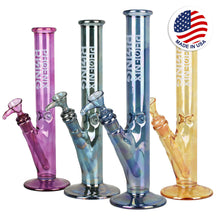 Phoenix Rising Shine Straight Slim Water Pipe - 12"/14mm F/Clrs Vry