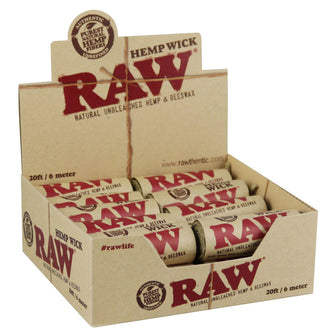 20PC DISPLAY - Raw Natural Hemp Wick Rolls - 20ft