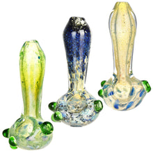 Granite Frit Glass Hand Pipe w/ Marbles - 4.5" / Colors Vary