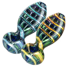 Iridescent Jewel Flat Neck Glass Pipe - 4.5" / Colors Vary