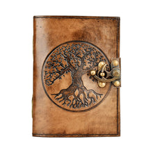 Tree Of Life Embossed Leather Journal w/ Metal Closure - 5"x7"