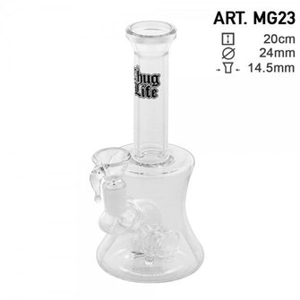 Thug Life | 8" Clear Water Pipe w/ Hammer Percolator