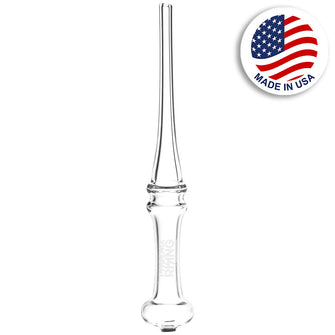 Phoenix Rising Double Ring Glass Dab Straw - 7.75" / Clear