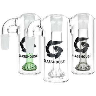 Glass House Showerhead Perc Glass Ash Catcher - 14mm M / 90D / Colors Vary