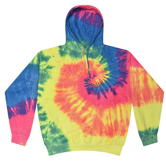 Unisex Tie-Dye Pull Over Hoodie | Neon Rainbow