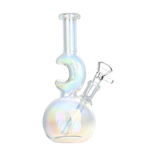 Lunar Glow Electroplated Glass Water Pipe - 7.25" / 14mm F / Colors Vary