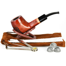 Pulsar Shire Pipes The Roscoe | Engraved Bulldog Saddle Stem Wood Pipe