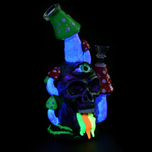 Pulsar Rainbow Puking Skull Water Pipe - 9.5"/14mm F