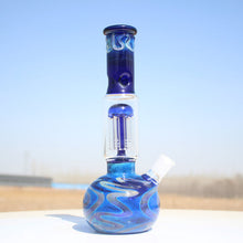 10.5" Blue Buddha Glass Water Pipe w/ Coil Perc