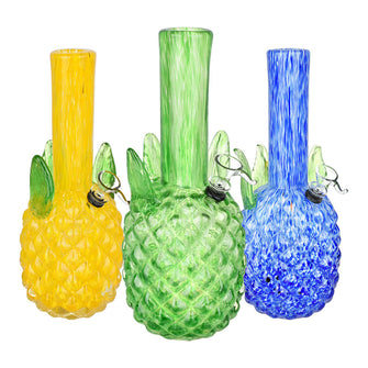 Pineapple Paradise Soft Glass Water Pipe - 11.5" / Colors Vary