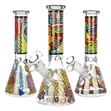 Abstract Art Beaker Water Pipe - 9.75"/14mm F/Designs Vary