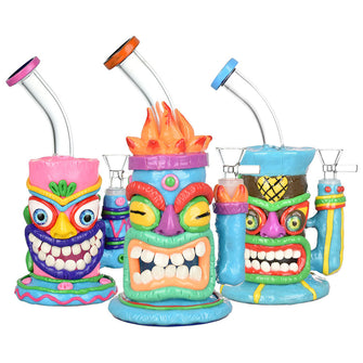 Neon Tiki 3D Painted Water Pipe - 8.5" / Assorted Styles