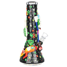 Stoney Rocket Bro 3D Painted Water Pipe - 10.25" / 14mm F