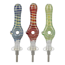 Glass Donut Dab Straw w/ Titanium Tip- 5.5"/10mm/Colors Vary