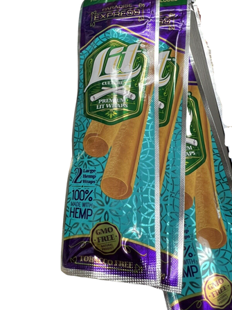 Lit Culture Hemp Natural Herbal Paradise Express Organic 3 Count 6 Large Wraps