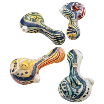 LA Pipes "Dollar Pancake" Dichroic Color-Changing Spoon Glass Pipe