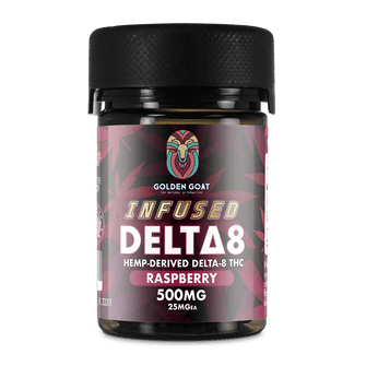 Infused Delta-8 Gummies, 500mg – Raspberry, 20ct