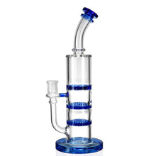 1Stop Glass 11" Triple Perc Bong - Double Honey Comb Percs + a Turbine Perc