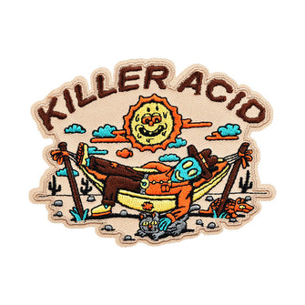 Killer Acid Embroidered Iron-On Patch - Alien Cowboy / 3.75" x 3"