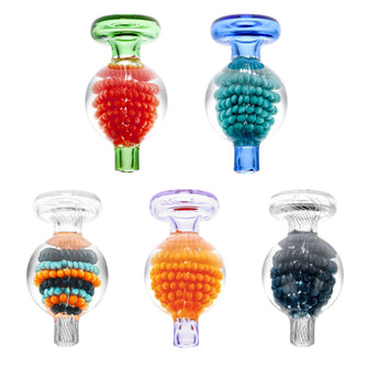 Encased Blackberry Pattern Bubble Carb Cap- 27mm/Colors Vary