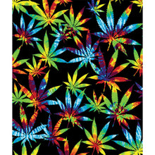 Tie Dye Hemp Leaves Fleece Blanket - 79" x 94"