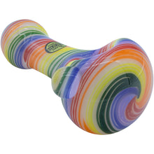 LA Pipes Rainbow Spirals Glass Pipe on White