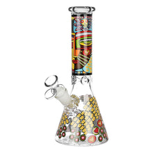 Abstract Art Beaker Water Pipe - 9.75"/14mm F/Designs Vary