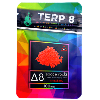 Full Spectrum Delta-8 Infused Space Rocks Popping Candy - STRAWBERRY [100mg]