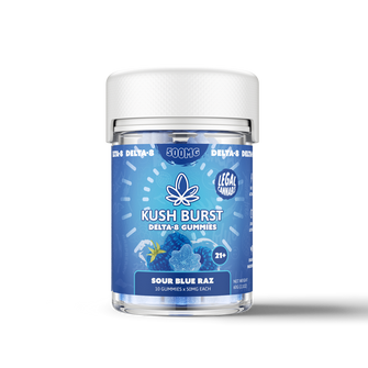 Delta-8 Gummies - Sour Blue Raz (10/PK) | Kush Burst | 500mg