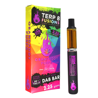 2.25g Grandaddy Purps THC-P + Delta-8 Live Resin Disposable Dab Bar  //  Terp 8 FUSIONS
