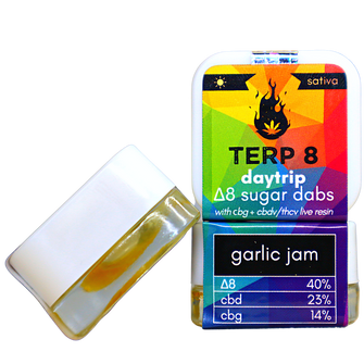 CBDv/THCv Live Resin Delta-8 DAYTRIP Sugar Dab - GARLIC JAM [1 gram]