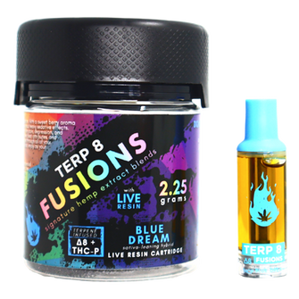 2.25g Blue Dream THC-P + Delta-8 Live Resin Cartridge //  Terp 8 FUSIONS